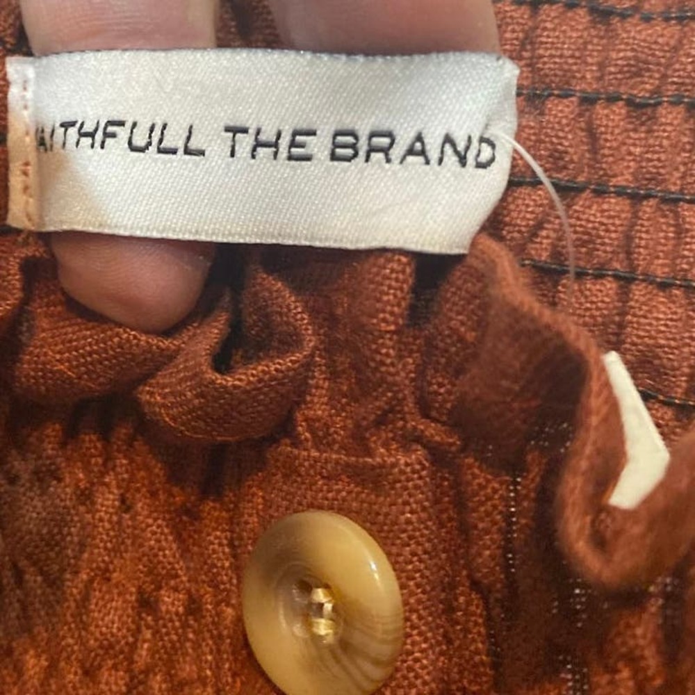 NWT Faithfull the Brand Anthropologie Lais Wide Leg Jumpsuit Linen Size 2 - Picture 10 of 11